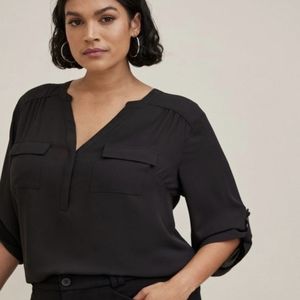 EUC Torrid Harper Georgette Black 0